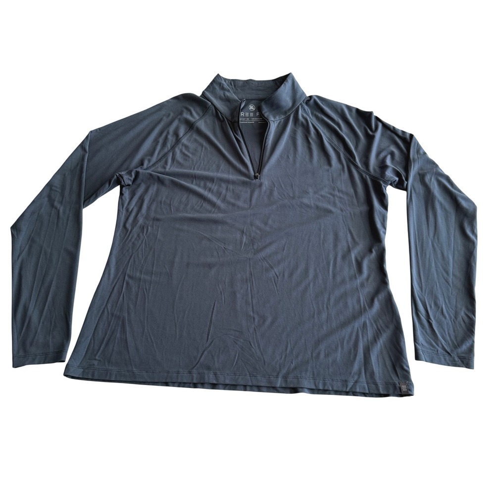 Free Fly Bamboo Flex 1/4 Zip Fishing UPF Long Sleeve Peacock Blue‎ Shirt wmns XL